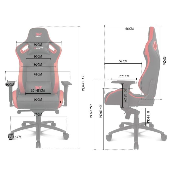 Silla Gaming DRIFT DR350  Negro Gris 6