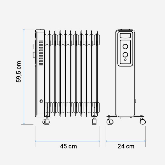 Radiador de Aceite (11 cuerpos) Universal Blue UCRA9101 2000W 3 Radiador de Aceite (11 cuerpos) Universal Blue UCRA9101 2000W 3
