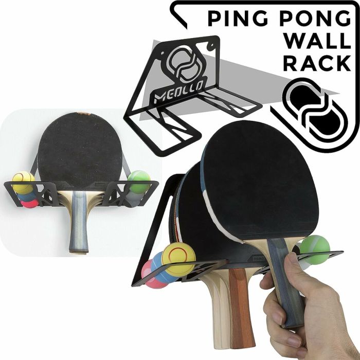 Soporte de pared para palas de ping pong Meollo 20 x 15 x 15 cm (2 Unidades) 5