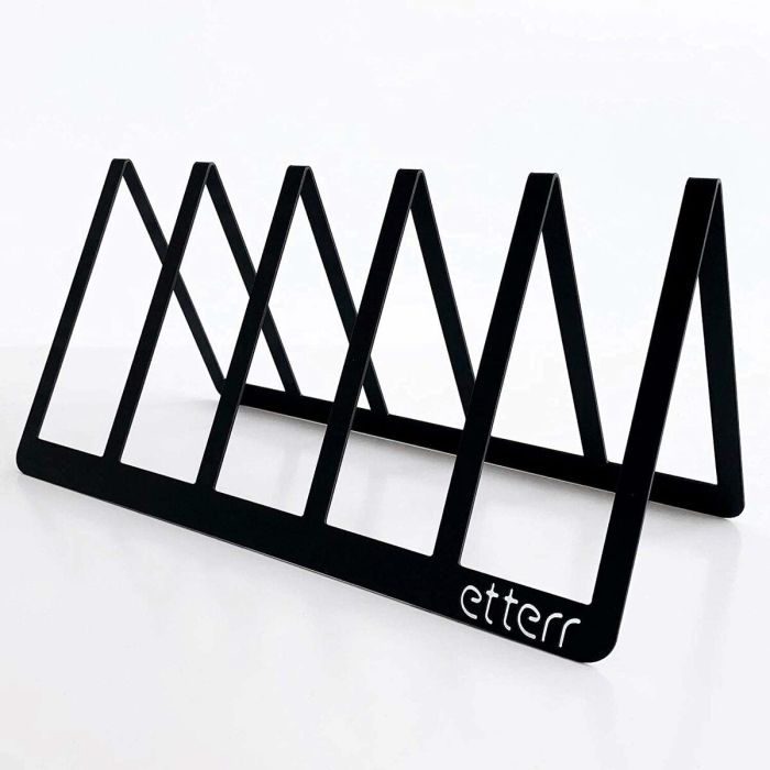 Expositor Etterr Discos de vinilo Negro Acero al carbono 30 x 15 x 15 cm 