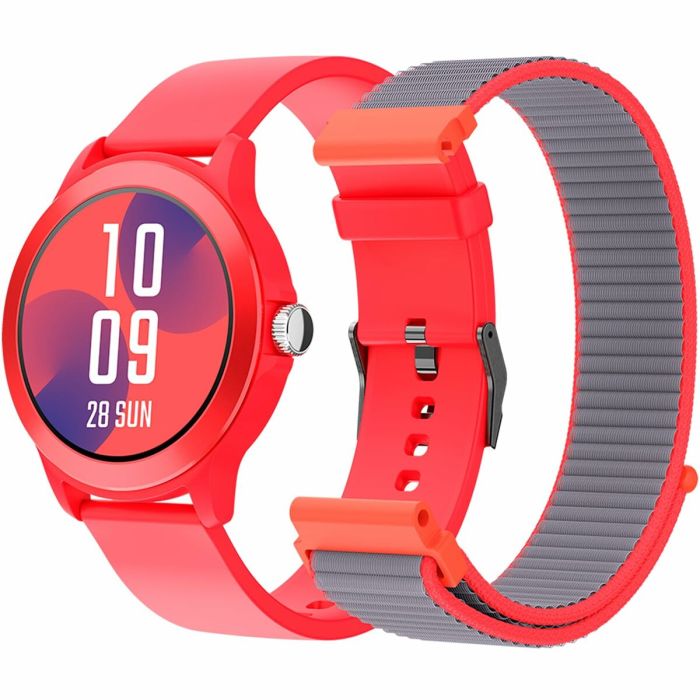 Smartwatch SPC Smartee Duo Vivo 9651R/ Notificaciones/ Frecuencia Cardíaca/ Rojo/ Incluye Correa Extra