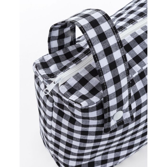 Bolsa organizadora para carro de bebé Mi bollito Negro Vichy 15 x 18 x 45 cm 3