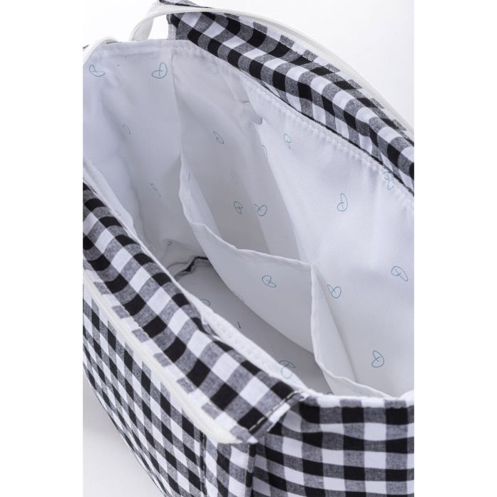 Bolsa organizadora para carro de bebé Mi bollito Negro Vichy 15 x 18 x 45 cm 2