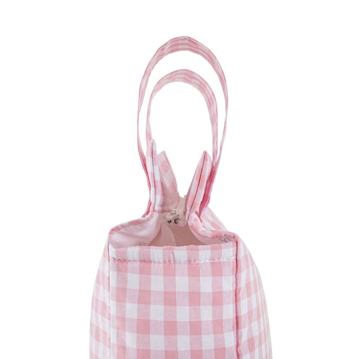 Bolsa organizadora para carro de bebé Mi bollito Rosa Vichy 10 x 35 x 35 cm 4