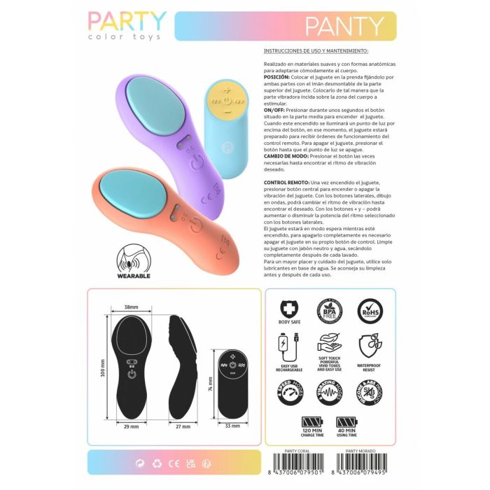 Vibrador para Parejas Party Color Toys Lila 4