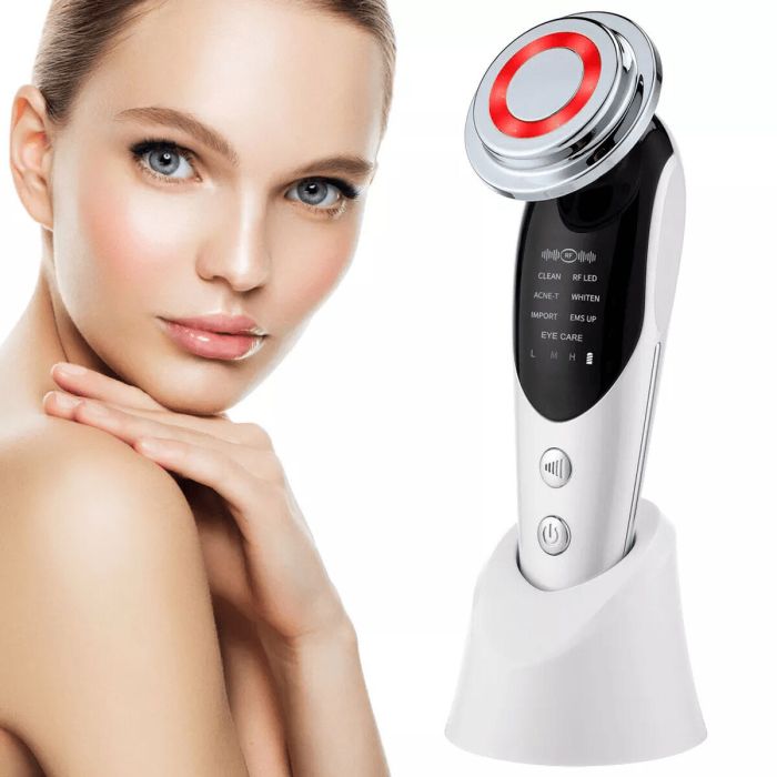 Masajeador Facial con Radiofrecuencia, Fototerapia y Electroestimulación Drakefor QLINIQ A Blanco 3 Piezas 2