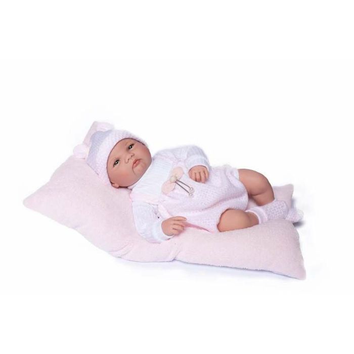 Muñeca reborn elsa 46 cm con pelele rosa y gorrito orejitas. Muñeca reborn elsa 46 cm con pelele rosa y gorrito orejitas.