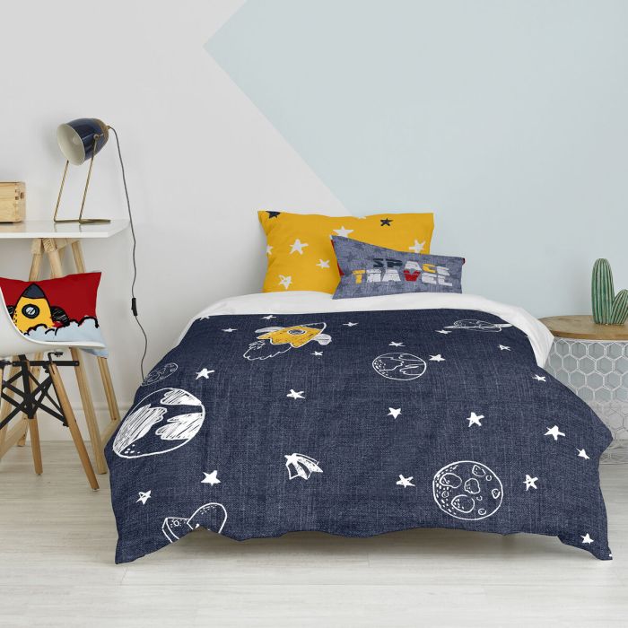 Juego de funda nórdica HappyFriday Mr Fox Starspace Multicolor Cama de 80 2 Piezas 4