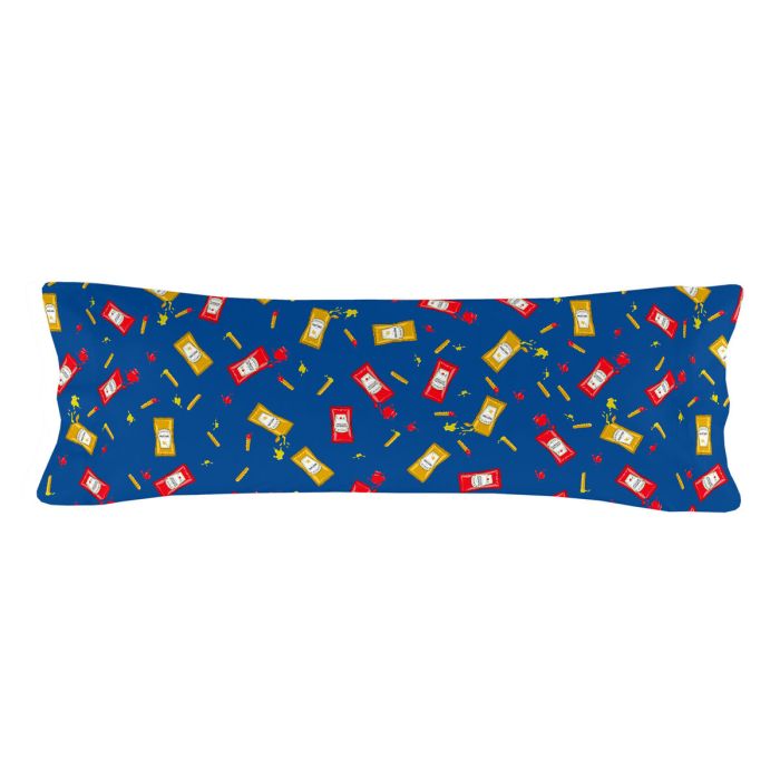 Funda de almohada HappyFriday Baleno Teen Blue Hotdog Multicolor 45 x 110 cm