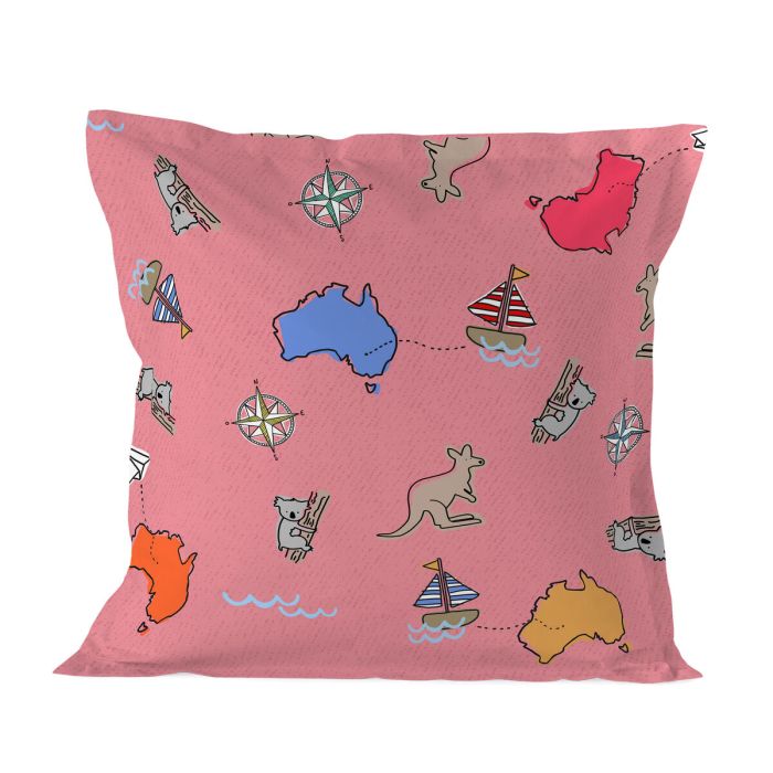 Funda de almohada HappyFriday Baleno Teen Pink Kangaroo Multicolor 60 x 60 cm