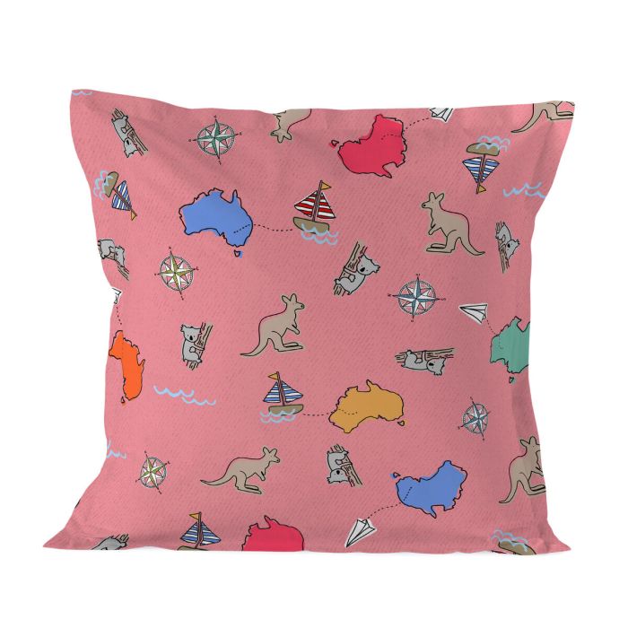 Funda de almohada HappyFriday Baleno Teen Pink Kangaroo Multicolor 80 x 80 cm