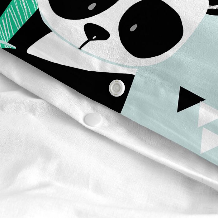 Juego de funda nórdica HappyFriday Azul Cama de 80/90 Oso Panda 2 Piezas 1