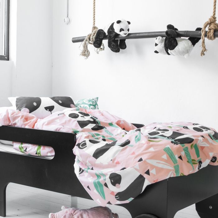 Juego de funda nórdica HappyFriday Moshi Moshi Panda Garden Rosa Cama de 105 2 Piezas 4