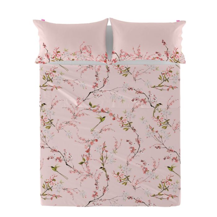 Sábana Encimera HappyFriday Chinoiserie rose Multicolor 180 x 270 cm (asiatico/oriental) 4