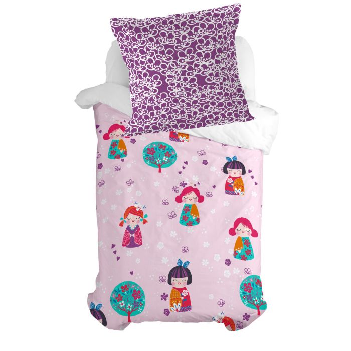 Funda de almohada HappyFriday Moshi Moshi Cherry Blossom Multicolor 80 x 80 cm 1