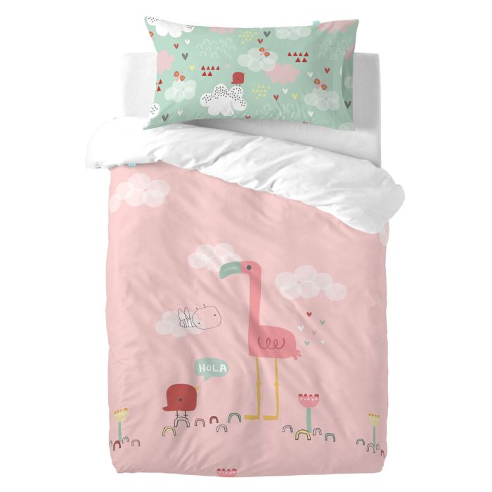 Funda de almohada HappyFriday Moshi Moshi Hola Multicolor 50 x 75 cm 1