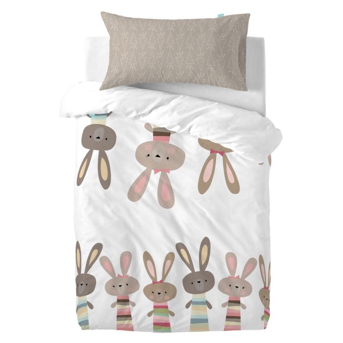 Funda de almohada HappyFriday Moshi Moshi Rabbit Family Multicolor 50 x 75 cm 1