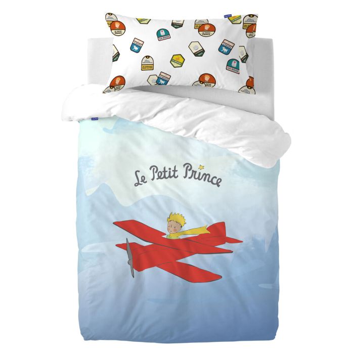 Funda de almohada HappyFriday Le Petit Prince Son avion Multicolor 80 x 80 cm 2