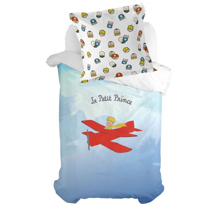 Funda de almohada HappyFriday Le Petit Prince Son avion Multicolor 80 x 80 cm 1