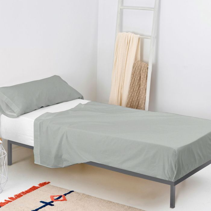 Juego de Sábanas HappyFriday BASIC KIDS Gris Cama de 105 180 x 270 cm 2 Piezas 4