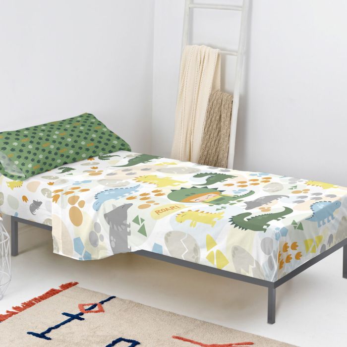 Juego de Sábanas HappyFriday Happynois Happydino Multicolor Cama de 105 2 Piezas 4