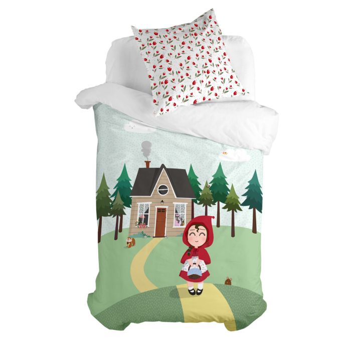 Funda de almohada HappyFriday Mr Fox Red Riding Hood Multicolor 80 x 80 cm 2