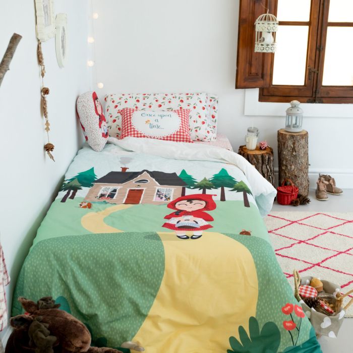 Juego de funda nórdica HappyFriday Mr Fox Red riding hood Multicolor Cama de 105 2 Piezas 3