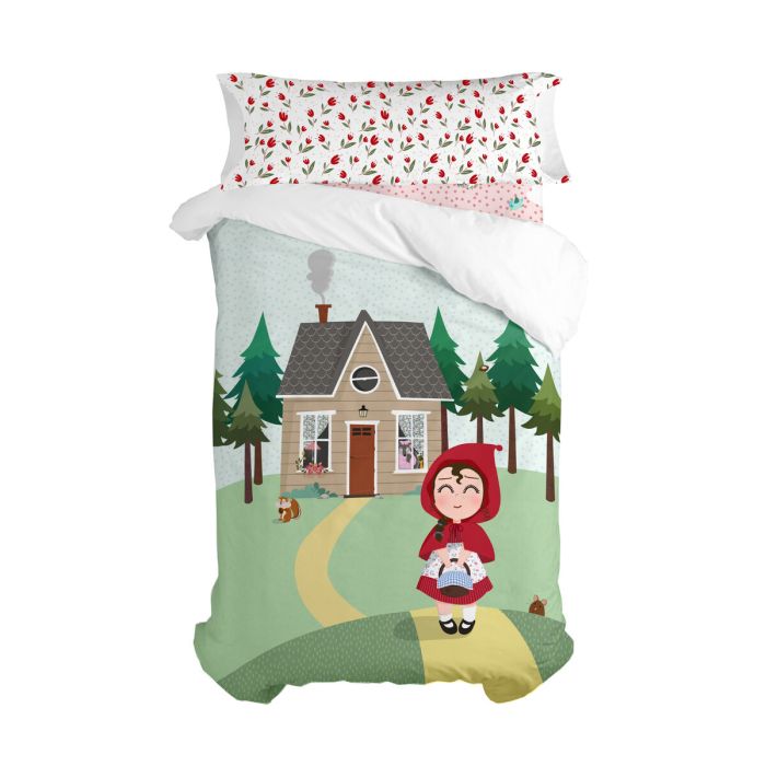 Juego de funda nórdica HappyFriday Mr Fox Red riding hood Multicolor Cama de 105 2 Piezas