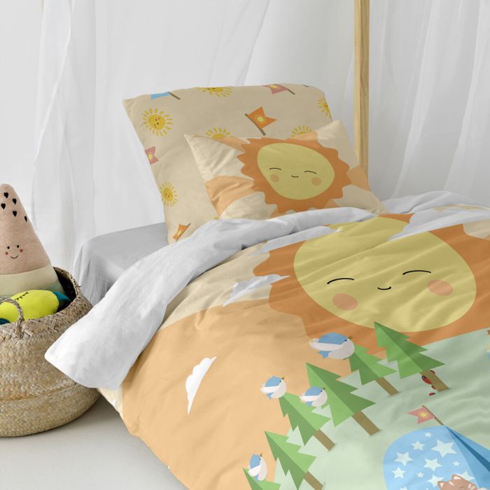 Juego de funda nórdica HappyFriday Happynois Camping Multicolor Cama de 80 2 Piezas 4