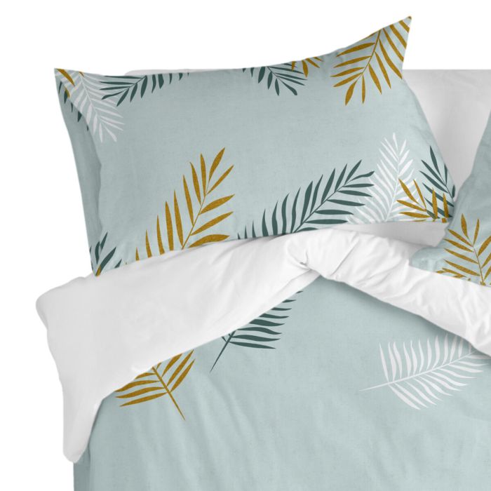 Funda de almohada HappyFriday Blanc Foliage Mint Multicolor 50 x 75 cm (2 Unidades) 2