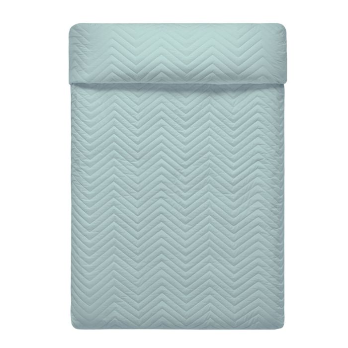 Colcha Reversible HappyFriday Basic Arista Azul marino Menta 270 x 260 cm