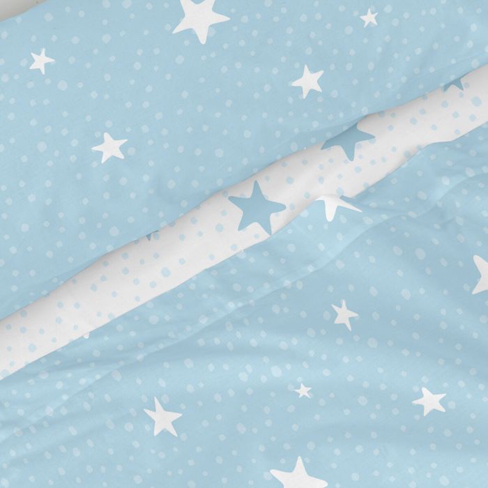 Juego de Sábanas HappyFriday Basic Kids Little star Azul Cama de 80/90 2 Piezas 1