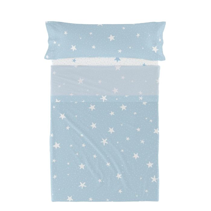 Juego de Sábanas HappyFriday Basic Kids Little star Azul Cama de 105 2 Piezas