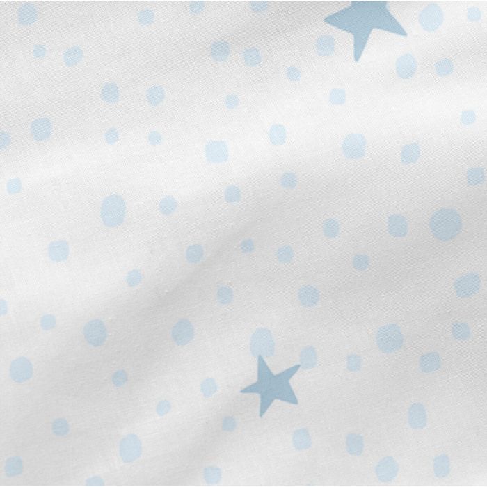 Sábana Bajera HappyFriday BASIC KIDS Azul Blanco 60 x 120 x 14 cm Estrellas 1