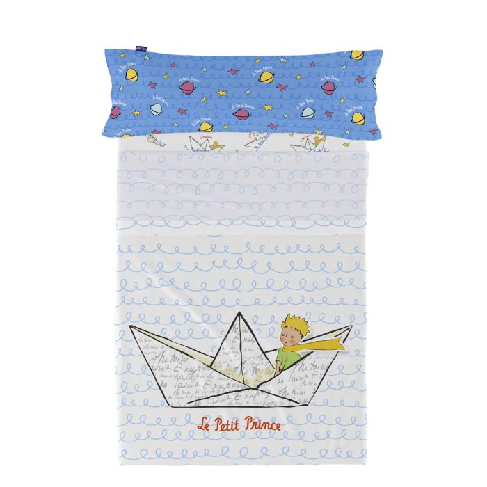 Juego de Sábanas HappyFriday Le Petit Prince Navire Multicolor Cama de 80/90 2 Piezas