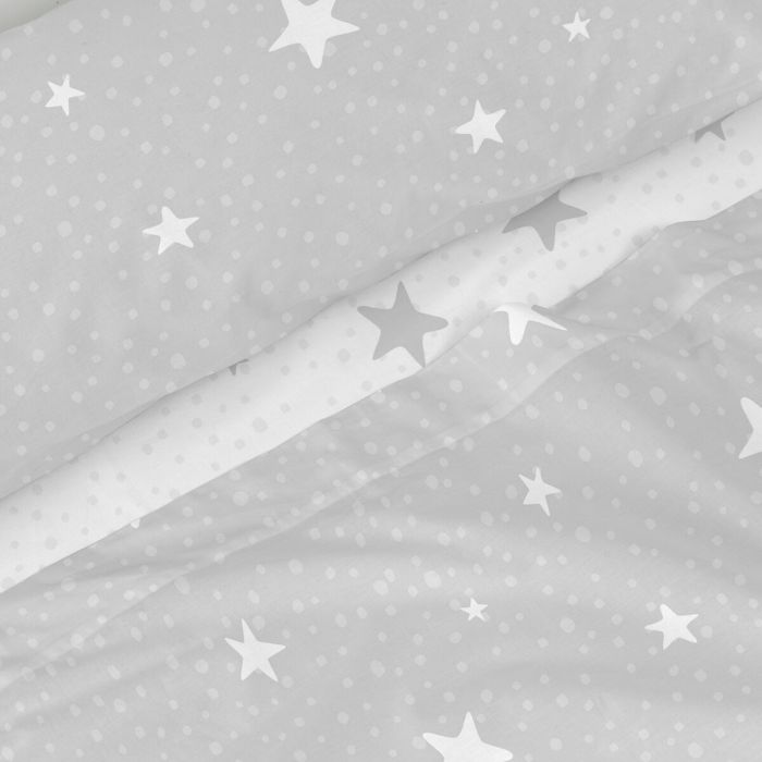 Juego de Sábanas HappyFriday Basic Kids Little star Gris Cama de 80/90 2 Piezas 3