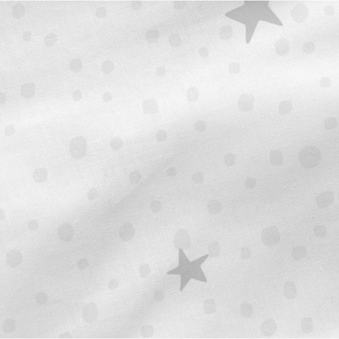 Sábana Bajera HappyFriday BASIC KIDS Blanco Gris 70 x 140 x 14 cm Estrellas 1