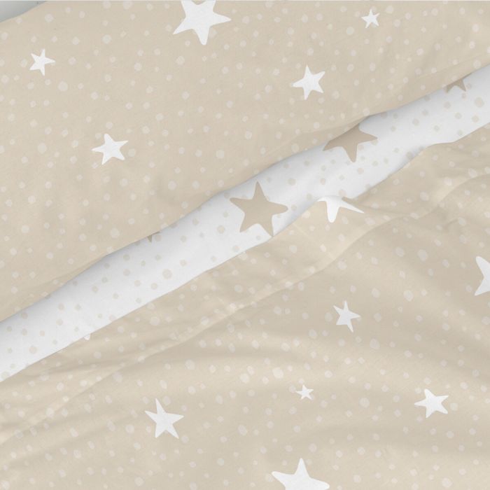 Juego de Sábanas HappyFriday Basic Kids Little star Beige Cama de 105 180 x 270 cm 2 Piezas 3