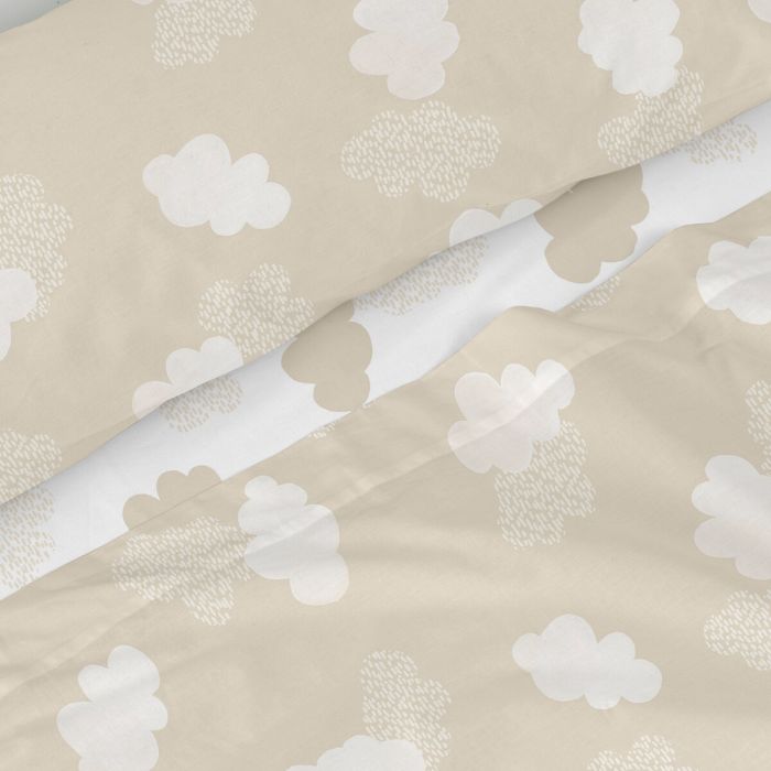 Juego de Sábanas HappyFriday Basic Kids Clouds Beige Cama de 105 180 x 270 cm 2 Piezas 3