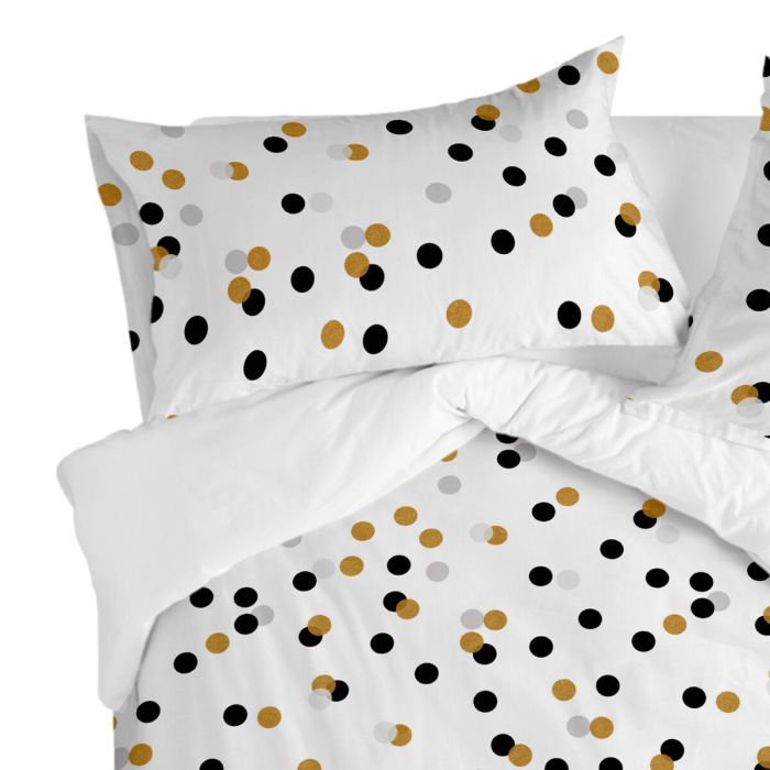 Funda de almohada HappyFriday Blanc Golden Dots Multicolor 50 x 75 cm (2 Unidades) 2