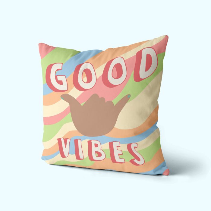 Funda de cojín HappyFriday Aware Good vibes Multicolor 50 x 50 cm 2 Piezas 2