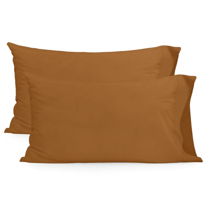 Funda de almohada HappyFriday BASIC Terracota 50 x 75 cm 2 Piezas