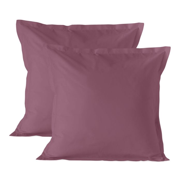 Funda de almohada HappyFriday BASIC Magenta 60 x 60 cm (2 Unidades)