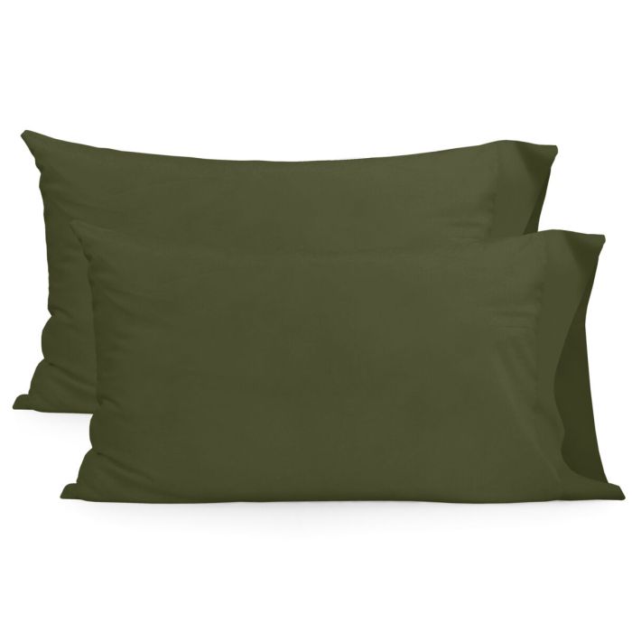 Funda de almohada HappyFriday Basic Verde 50 x 75 cm (2 Unidades)