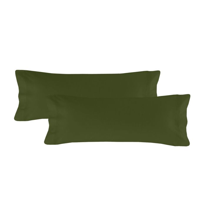 Funda de almohada HappyFriday BASIC Verde 45 x 110 cm (2 Unidades)