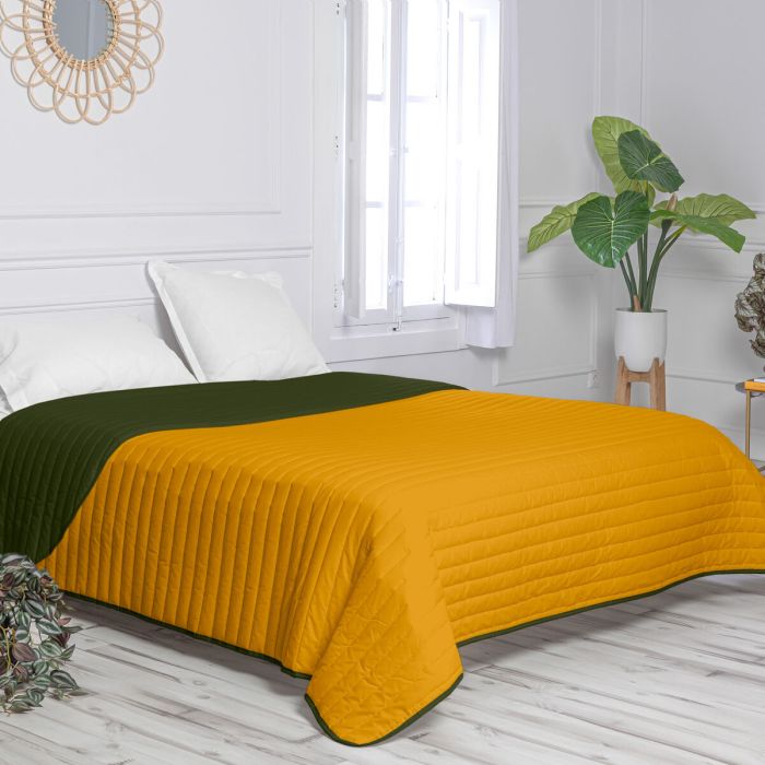 Colcha Reversible HappyFriday Basic Dash Amarillo Verde 180 x 260 cm 3