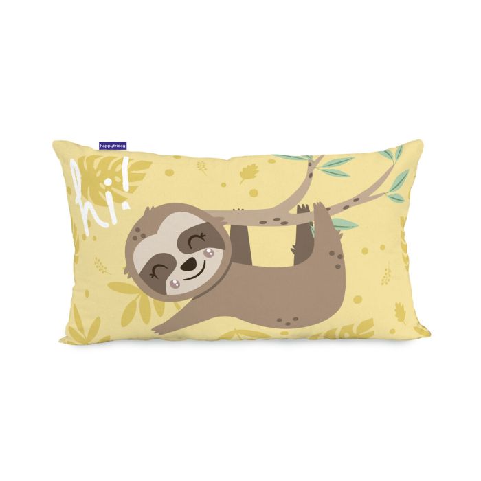 Funda de cojín HappyFriday Moshi Moshi Happy Sloth Multicolor 50 x 30 cm