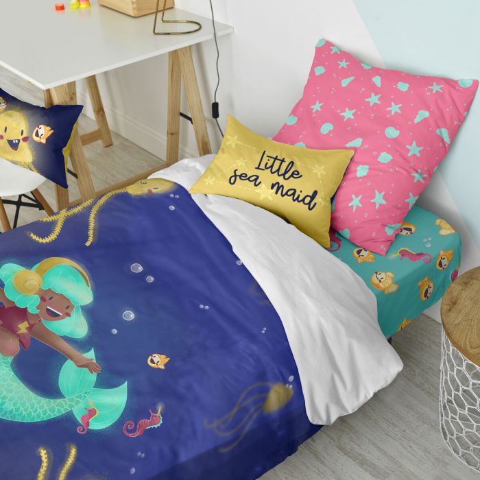 Juego de funda nórdica HappyFriday Mr Fox Happy mermaid Multicolor Cama de 80 2 Piezas 5