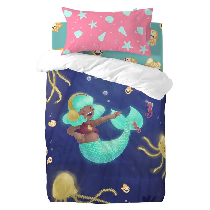 Funda de almohada HappyFriday Mr Fox Happy Mermaid Multicolor 50 x 75 cm 1