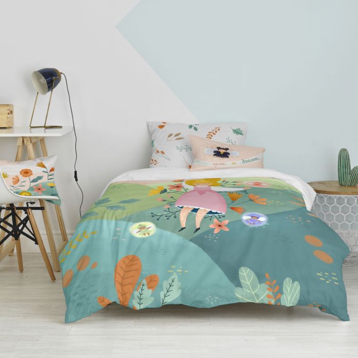 Juego de funda nórdica HappyFriday Mr Fox Dreaming Multicolor Cama de 80 2 Piezas 4